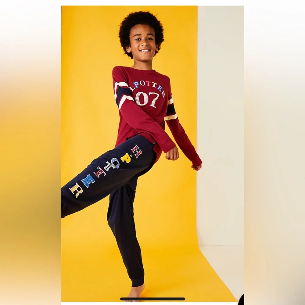 Harry Potter Hogwarts Quidditch Pajamas Set Boys 10-11‎ Years 100% Cotton